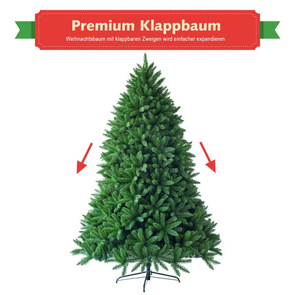 Sapin de Noël artificiel de 225 cm, aiguilles en PVC, vert