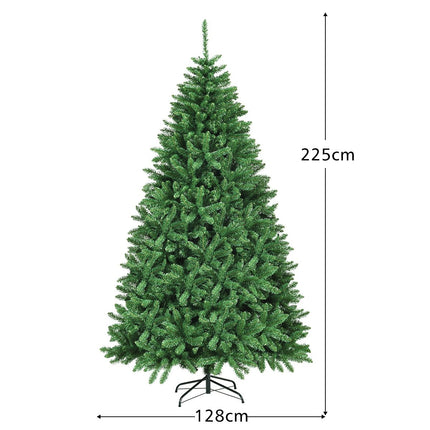 Sapin de Noël artificiel avec support en métal, 225 cm, sapin artificiel de Noël vert