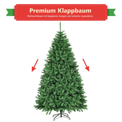 Sapin de Noël artificiel avec support en métal, 225 cm, sapin artificiel de Noël vert