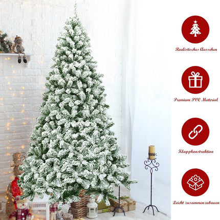 225 cm Hoher künstlicher Weihnachtsbaum Snowy mit Metallständer