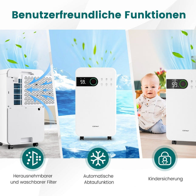 2,3L Luftentfeuchter mit Schlafmodus Raumentfeuchter für den Heimkeller mobiler Luftentfeuchter 24 Stunden Timer