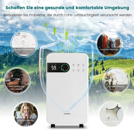 Déshumidificateur mobile de 2,3 l avec mode veille, déshumidificateur de pièce pour le sous-sol de la maison, minuterie de 24 heures