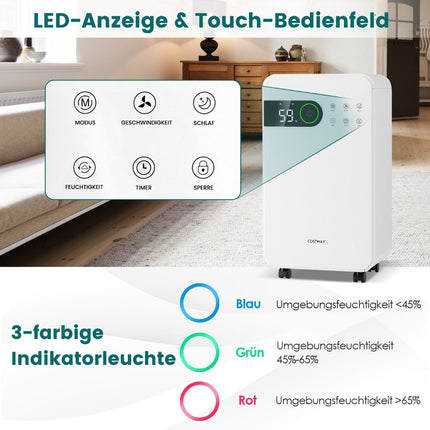Déshumidificateur mobile de 2,3 l avec mode veille, déshumidificateur de pièce pour le sous-sol de la maison, minuterie de 24 heures