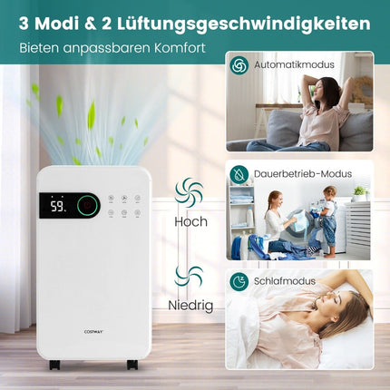 Déshumidificateur mobile de 2,3 l avec mode veille, déshumidificateur de pièce pour le sous-sol de la maison, minuterie de 24 heures