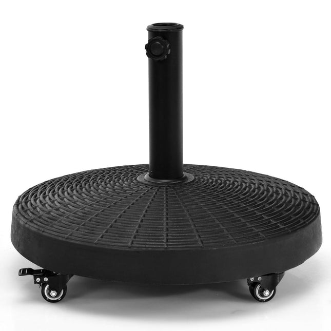 Pied de parasol 23 kg à roulettes, base en résine, noir