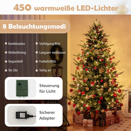 Sapin de Noël artificiel de 240 cm avec 450 lumières LED