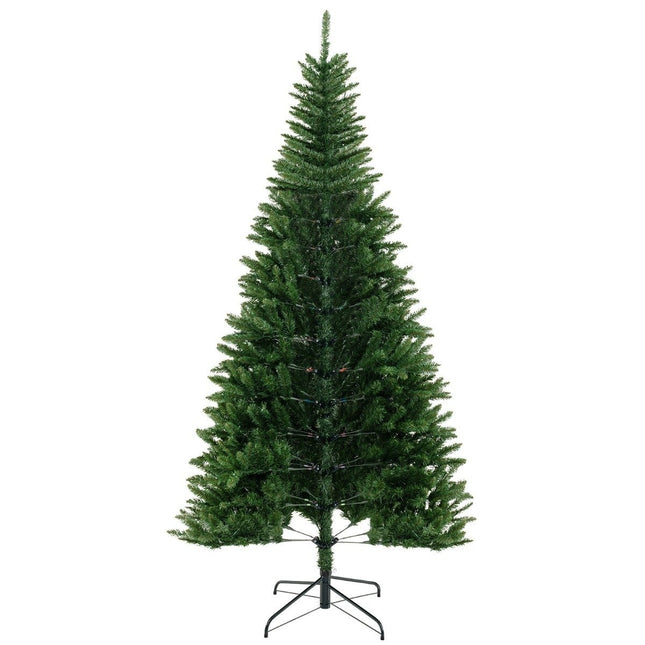Sapin de Noël artificiel de 240 cm avec éclairage pour coin à 270°, sapin de Noël artificiel pour la maison, vert