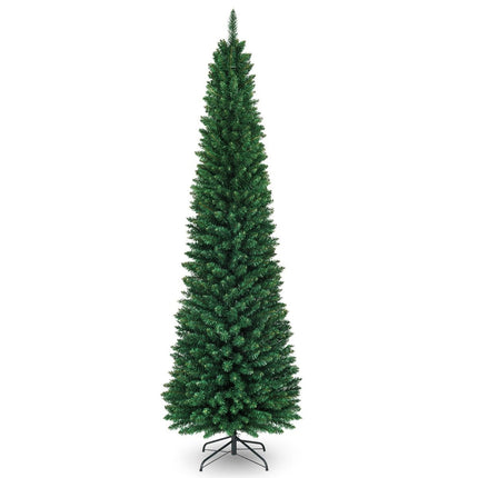 Arbre de noël artificiel en forme de crayon, 240cm, aiguilles en PVC de haute qualité, vert