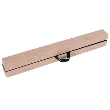 Poutre de gymnastique pliable de 240 cm avec revêtement en daim, marron