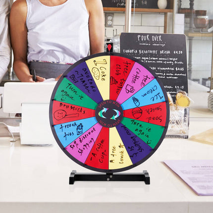 24-Inch Spinning Prize Wheel, 14 Slots, Tabletop, Dry Erase