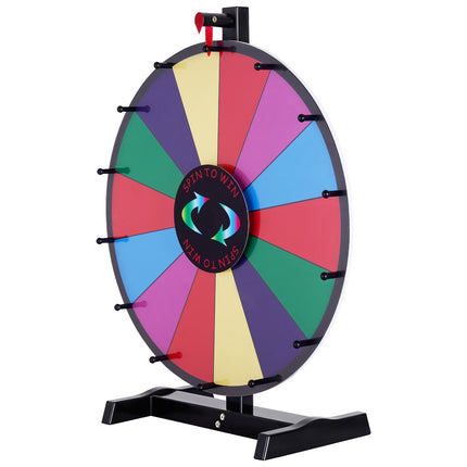 24-Inch Spinning Prize Wheel, 14 Slots, Tabletop, Dry Erase