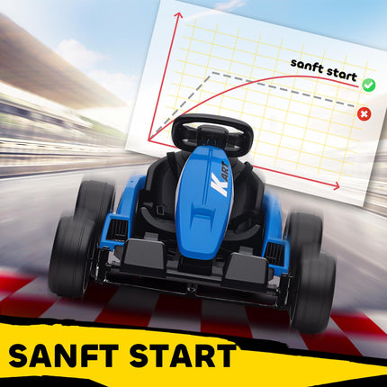 Karting électrique 24 V, mode drift, siège réglable, 6-12 ans
