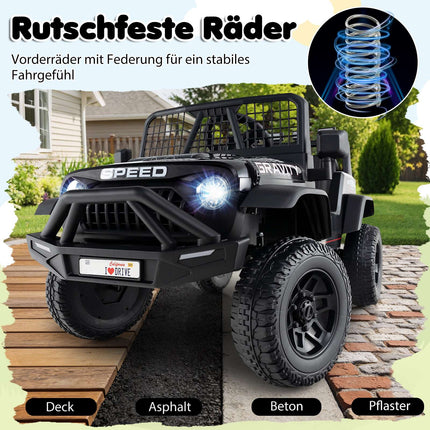 24V Elektro-Kinderauto mit Fernbedienung, Musik, LED-Lichtern