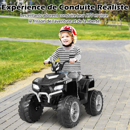 Quad électrique pour enfants 24 V, musique sans fil, 2 vitesses