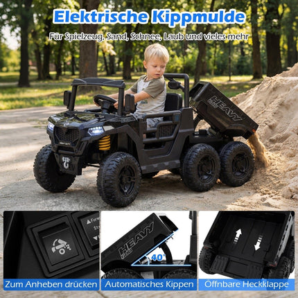 Camion-benne électrique pour enfants 24 V avec télécommande et lumières LED