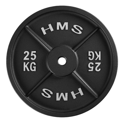 Plaque de poids en fonte de 25 kg, trou de 31 mm, noire