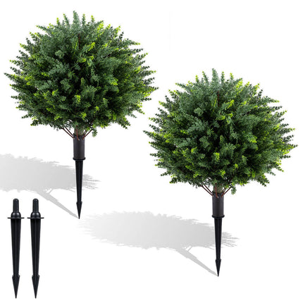 Arbres topiaires artificiels en cyprès de 27,5 pouces, avec pointes