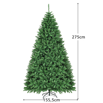 Arbre de Noël artificiel sur pied en métal, 275 cm, avec 3594 pointes
