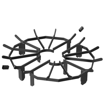 27-Inch Fireplace Log Grate, 6-Leg Powder-Coated Steel