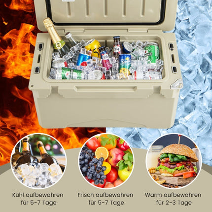 Glacière portable de 28 L avec ouvre-bouteille et poignées