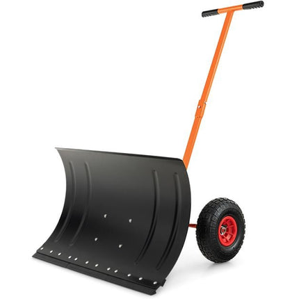 29-Zoll Schneeschieber, verstellbarer Griff, 10-Zoll Räder