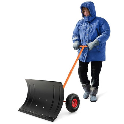29-Zoll Schneeschieber, verstellbarer Griff, 10-Zoll Räder