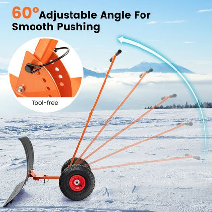 29-Zoll Schneeschieber, verstellbarer Griff, 10-Zoll Räder