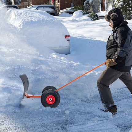 29-Zoll Schneeschieber, verstellbarer Griff, 10-Zoll Räder