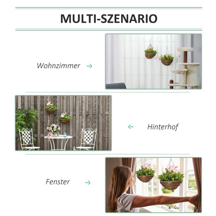 Künstliche Hänge-Waldreben, rosa und grün, 30 cm, 2er-Set