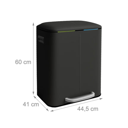 2-Fach-Mülleimer mit Pedal und Soft-Close