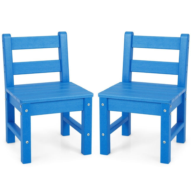 2 Kinderstühle für drinnen &amp; draußen, wetterfest, robust, Lernstuhl für Kleinkinder, blau