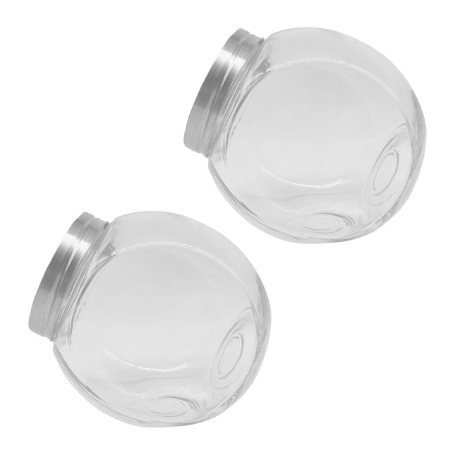 2 bocaux de conservation en verre, 2 L chacun, couvercles hermétiques