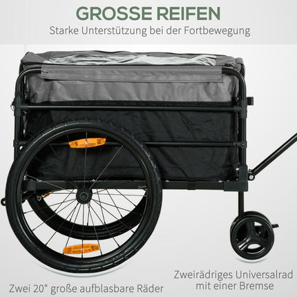 2-in-1 bicycle trailer with 20" tires, 40 kg capacity