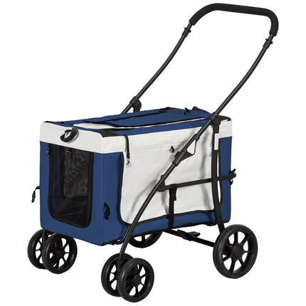 2-in-1-Hundewagen mit herausnehmbarem Korb, blau