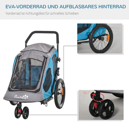 Haustierfahrradanhänger, 2-in-1 Hundetragetasche, atmungsaktives Oxford-Gewebe