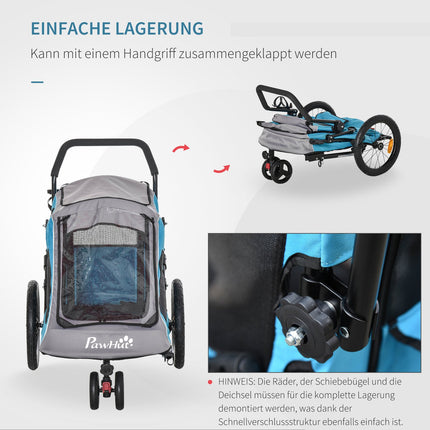 Haustierfahrradanhänger, 2-in-1 Hundetragetasche, atmungsaktives Oxford-Gewebe