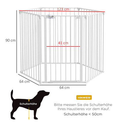 Zusammenklappbarer 2-in-1 Welpenauslauf, 6 Paneele, mittelgroße Hunde