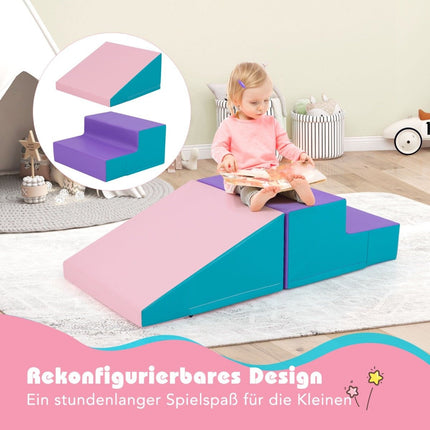 2 pièces. Blocs de construction en mousse pour enfants pour courir et jouer. Blocs de construction souples d'escalade blocs de construction géants bleus