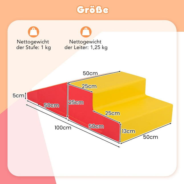 2 Stk. Kinder Schaumstoffbausteine zum Laufen &amp; Klettern Weichbausteine Riesenbausteine Rot