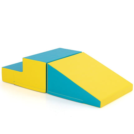 2 pièces. Blocs de construction en mousse pour enfants pour courir et grimper. Blocs de construction souples jaune + vert.