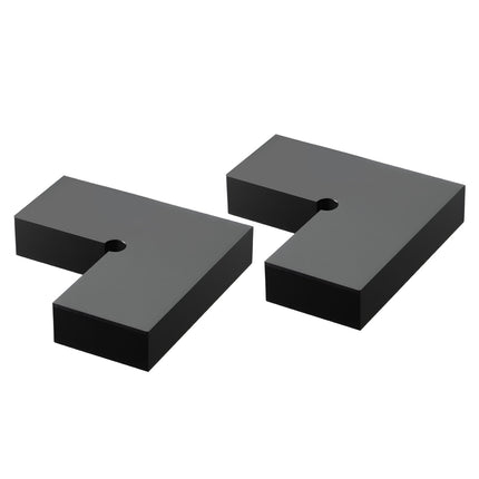 2-Pack 90-Degree Corner Handrail Connectors, POM Black