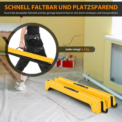 Paquet de 2 supports de scie pliables pour outils électriques compacts, 92x48x74 cm