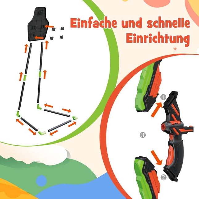 Ensemble de 2 arcs et flèches pour enfants, ensemble de jouets de tir à l'arc éclairés par LED