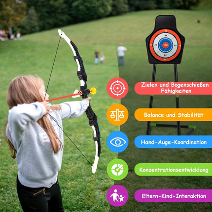 Ensemble de 2 arcs et flèches pour enfants, ensemble de jouets de tir à l'arc éclairés par LED