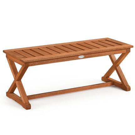 Banc d'extérieur 2 places en teck massif de 112 cm avec assise à lattes
