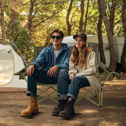 Chaise de camping pliante 2 places, rembourrée, porte-gobelets, verte