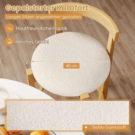 Ensemble de 2 tabourets de bar, en bois, hauteur d'assise 62 cm, naturel
