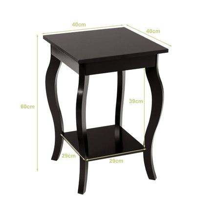 Tables d'appoint marron 2 pièces avec étagères pour salon