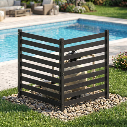 Ensemble de clôture de jardin en cèdre en 2 pièces avec poteaux métalliques, 98 x 107 cm