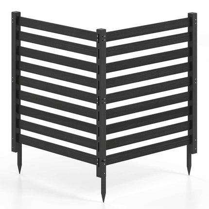 Ensemble de clôture de jardin en cèdre en 2 pièces avec poteaux métalliques, 98 x 107 cm